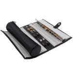 No. 904 Jewellery Case - Black / Grey Velour Interior - Image 2