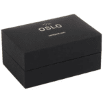 Oslo Jewellery Box for Cufflinks - Black Leatherette / Black Velour Interior - Image 3