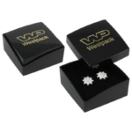 Copenhagen Jewellery Box Studs/ Earrings / Charms-Glossy Black Lid/ Matt Black Base / Black Foam