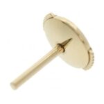 Earring Fitting, 10x0,9mm Earring post and 7 mm back, 18k gold 750, 0.34g