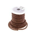 Braided Leather Cord 3,0mm Brown