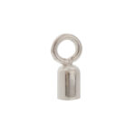 1386S 5mm leather cord fastener, Sterling silver, 0.3g
