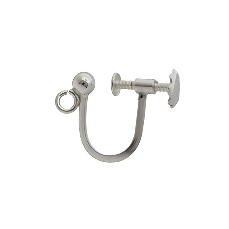 203.1681S_Earring hook with screw, Sterling silver 0.44g Auskarų kabliukas su varžtu, Sterlingo sidabras 0,44g - Image 1