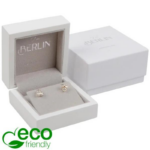 Berlin ECO jewelry box – for earrings / stud earrings / pendants, glossy white wood / light gray velvet interior