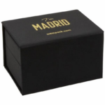 Madrid papuošalų dėžutė vestuviniams žiedams – matinė juoda „Soft-touch“ \/ juodas veliūrinis vidus. - Image 5