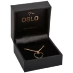 Oslo Jewellery Box for Earrings / Small Pendant - Black Leatherette / Black Velour Interior - Image 2