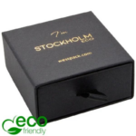 Stockholm ECO jewelry box for hanging earrings / pendant – black textured cardboard / black foam