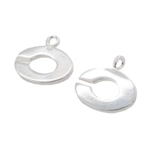 Sterling Silver Interlocking Chain Clasp Lock Oval 925