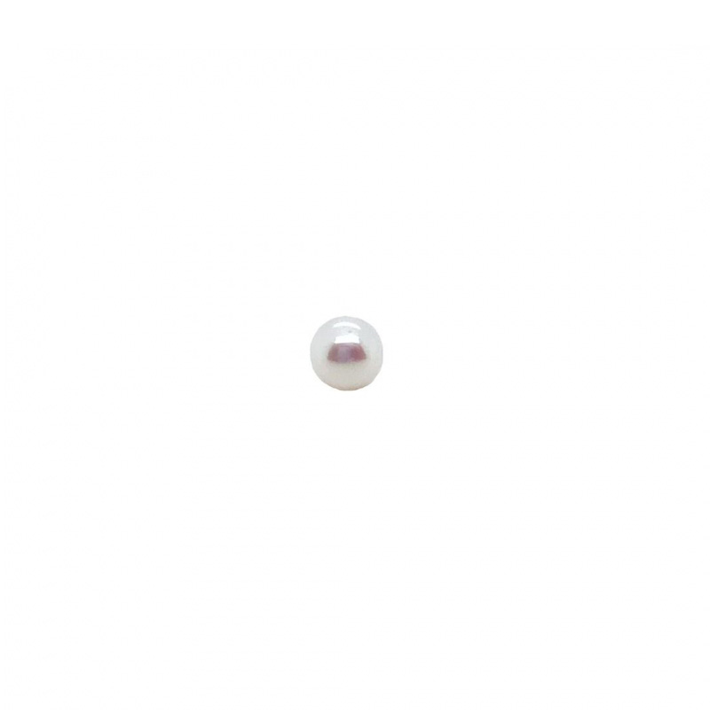 72835_Pearl white, 3,5-4mm, half drilled Perlo balta, 3,5–4 mm, pusiau pragręžta - Image 1