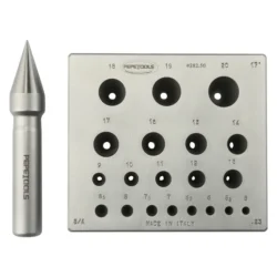 Pepetools Round Bezel Forming Block 20 hiles 17 taper, 5mm - 20mm diameter