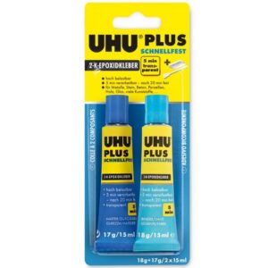 uhu plus dviejų komponentų klijai epoksidiniai mėlyni 35733 35g