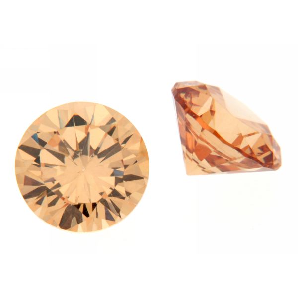 Cubiškas zirkonio šampano apvalus Cubic zirconia champagne round Jewellery stone