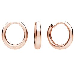 Rožinio aukso padengti svirtiniai auskarai, sterlingo sidabras 925, 15x16,5 mm