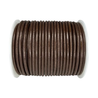 Apvali odinė virvelė - 2,5 mm - Ruda Apvali odinė virvelė - 2,5 mm - Ruda